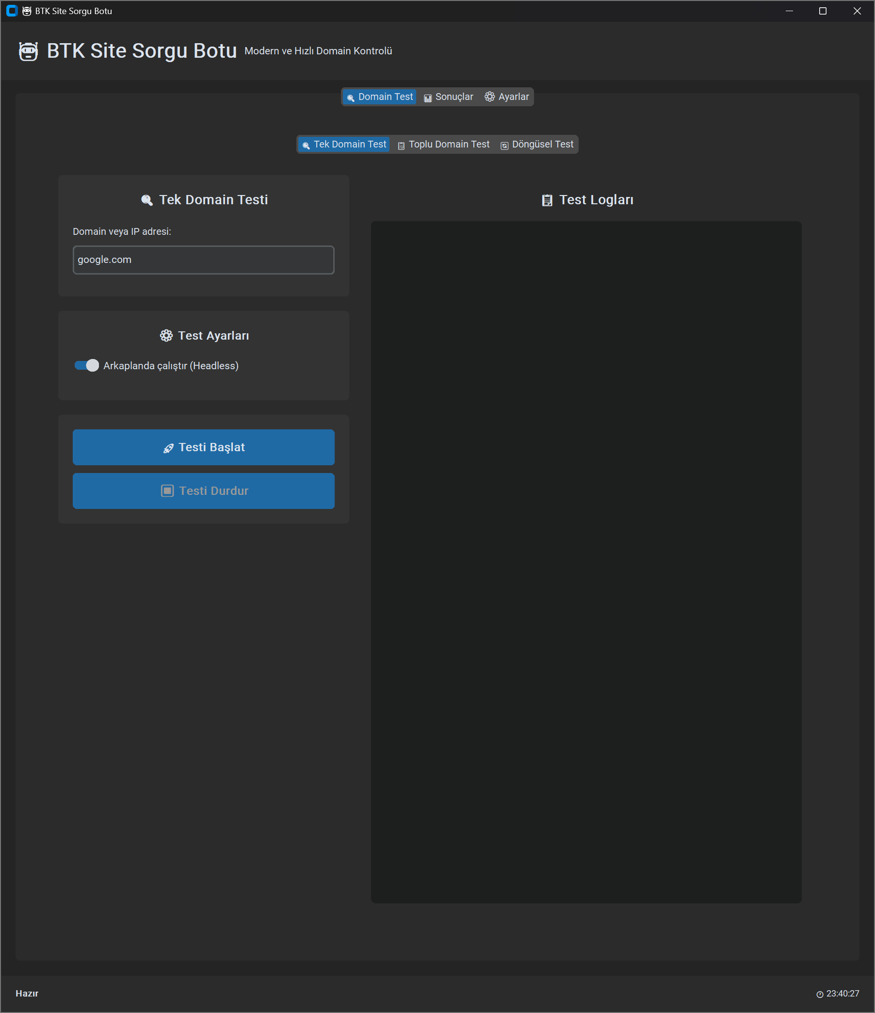 Aow Yazılım - BTK Site Sorgu Botu Telegram Bildirim Özellikli