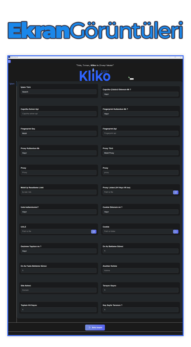 Kliko Web Trafik Botu (1 Haftalık Lisans)