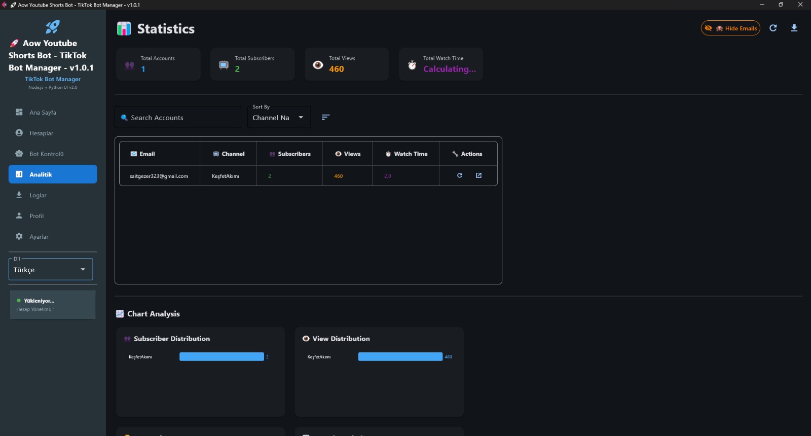 Aow Youtube Shorts Bot - TikTok Bot Manager - v1.0.1