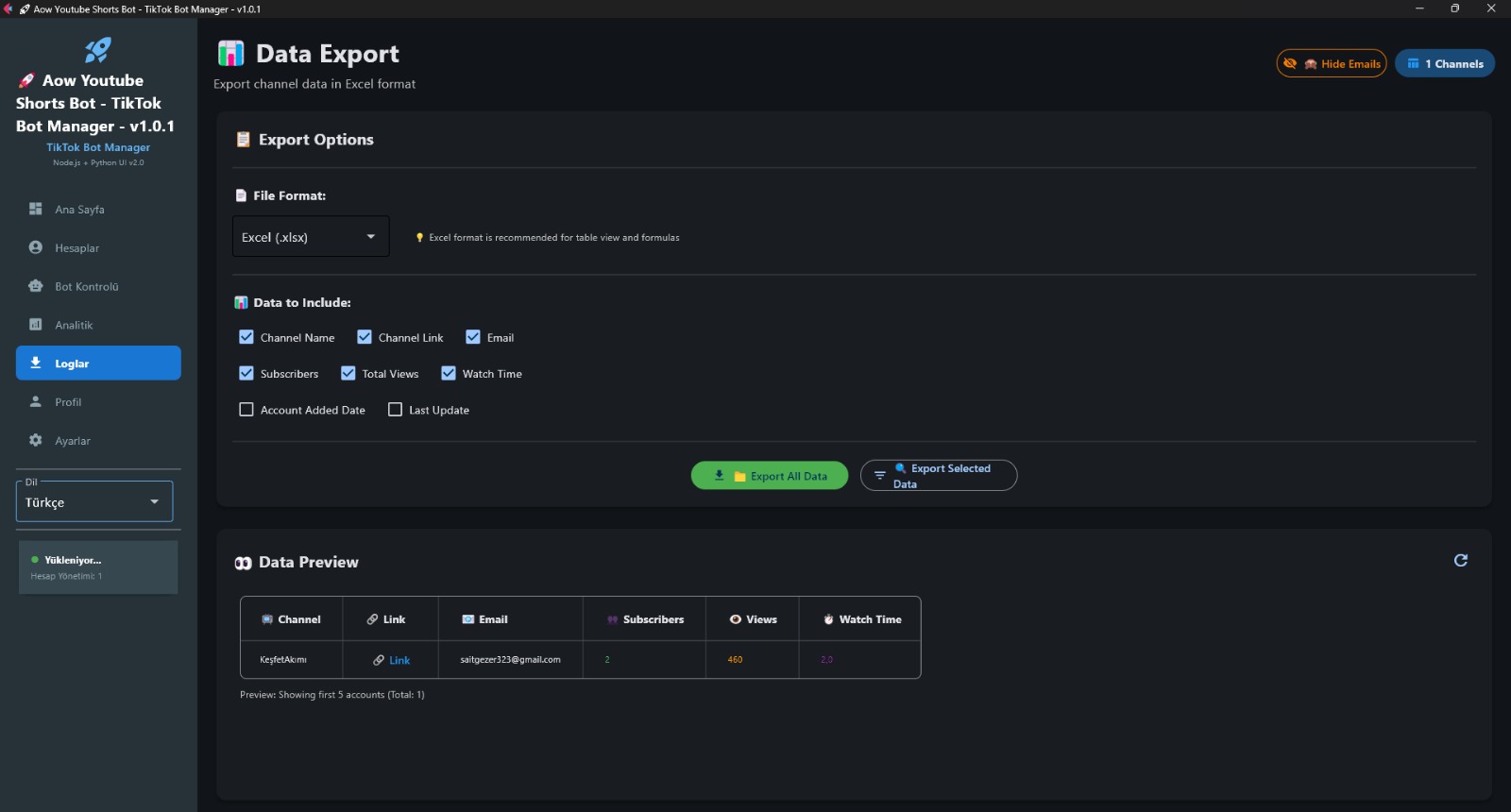 Aow Youtube Shorts Bot - TikTok Bot Manager - v1.0.1